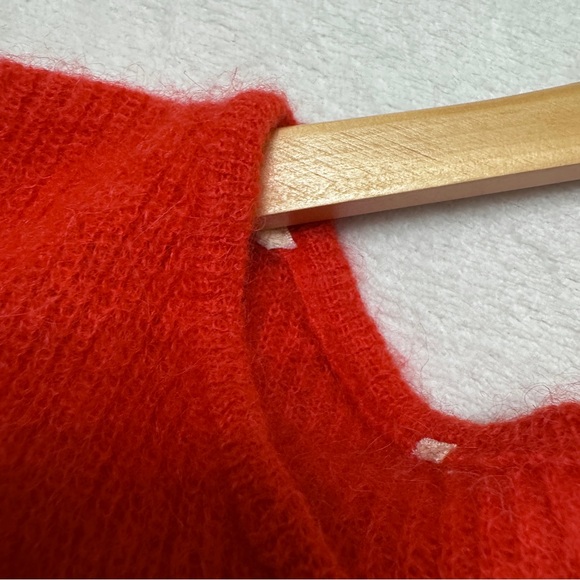 Sezane sz M Gaspard Cardigan Sweater Kid Mohair Alpaca Fuzzy Knit - Picture 5 of 9